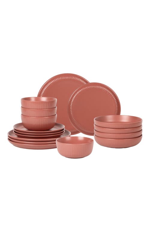 Stone Lain Logan Stoneware 16-piece Dinnerware Set In Pink