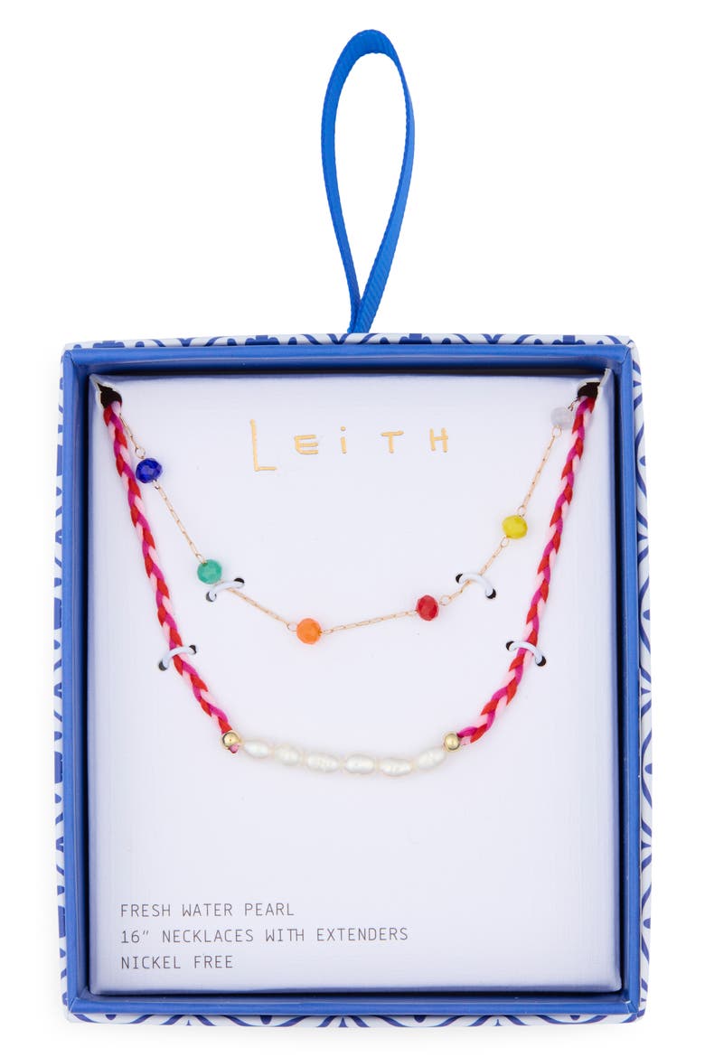 Freshwater Pearl Beaded Layered Necklace, Main, color, RAINBOW MULTI- GOLD