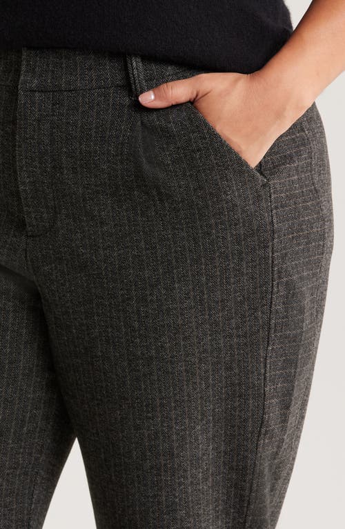 Wit & Wisdom Skyrise Pleated Herringbone Twill Straight Leg Ankle Trousers