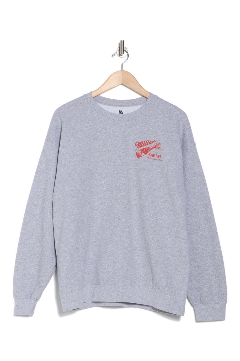 Celebrate Miller High Life Graphic Sweatshirt, Alternate, color, HEATHER GREY