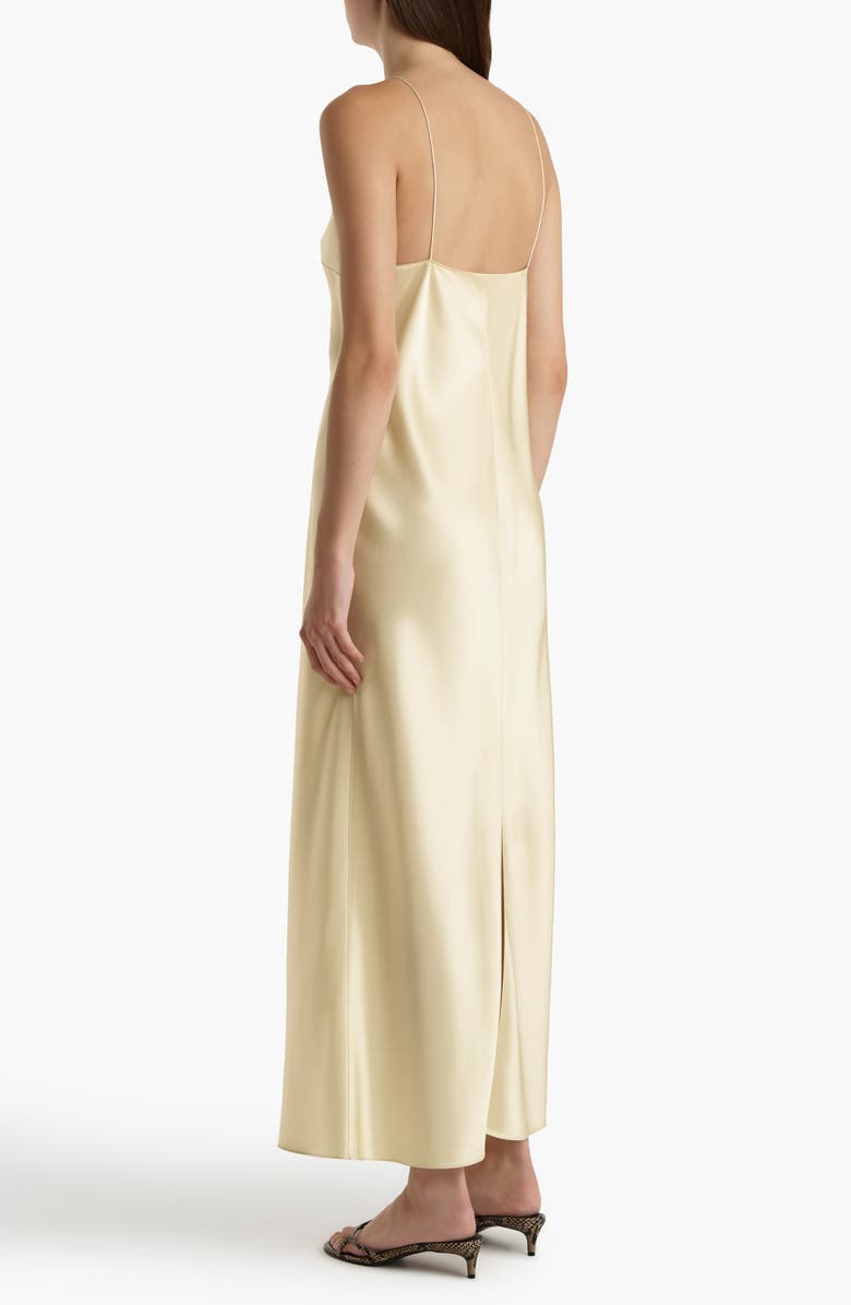 Khaite Taja Silk Satin Slipdress, Alternate, color, Pale Yellow