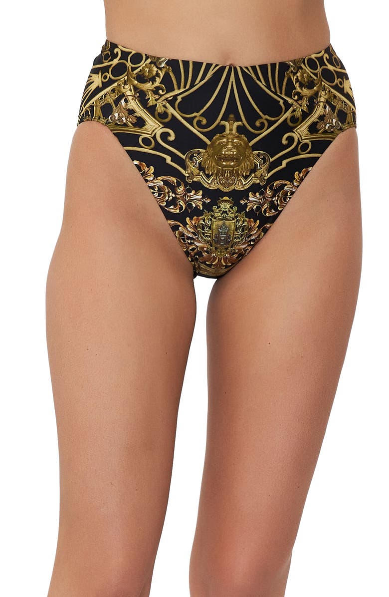 Camilla Shadows of Armada Embellished High Waist Bikini Bottoms, Main, color,