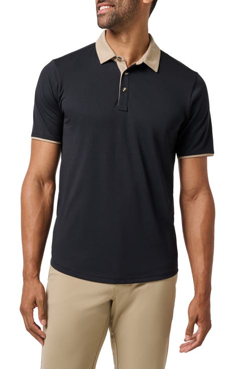 All Day Social Club Contrast Collar Cotton Blend Polo Shirt