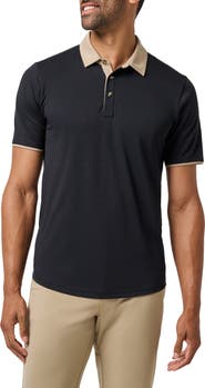 TravisMathew All Day Social Club Contrast Collar Cotton Blend Polo Shirt