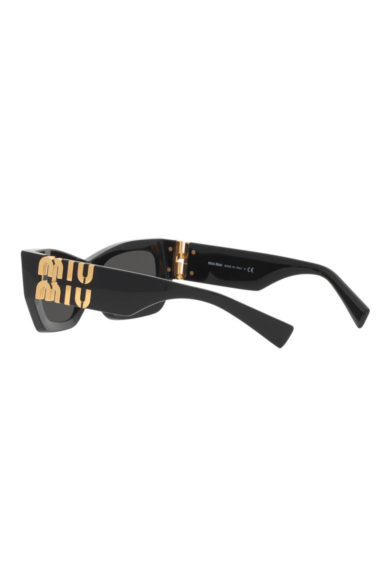 53mm Rectangular Sunglasses, Alternate, color, BLACK