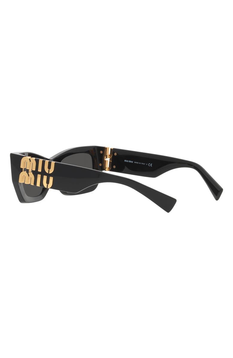 Miu Miu 53mm Rectangular Sunglasses, Alternate, color, Black