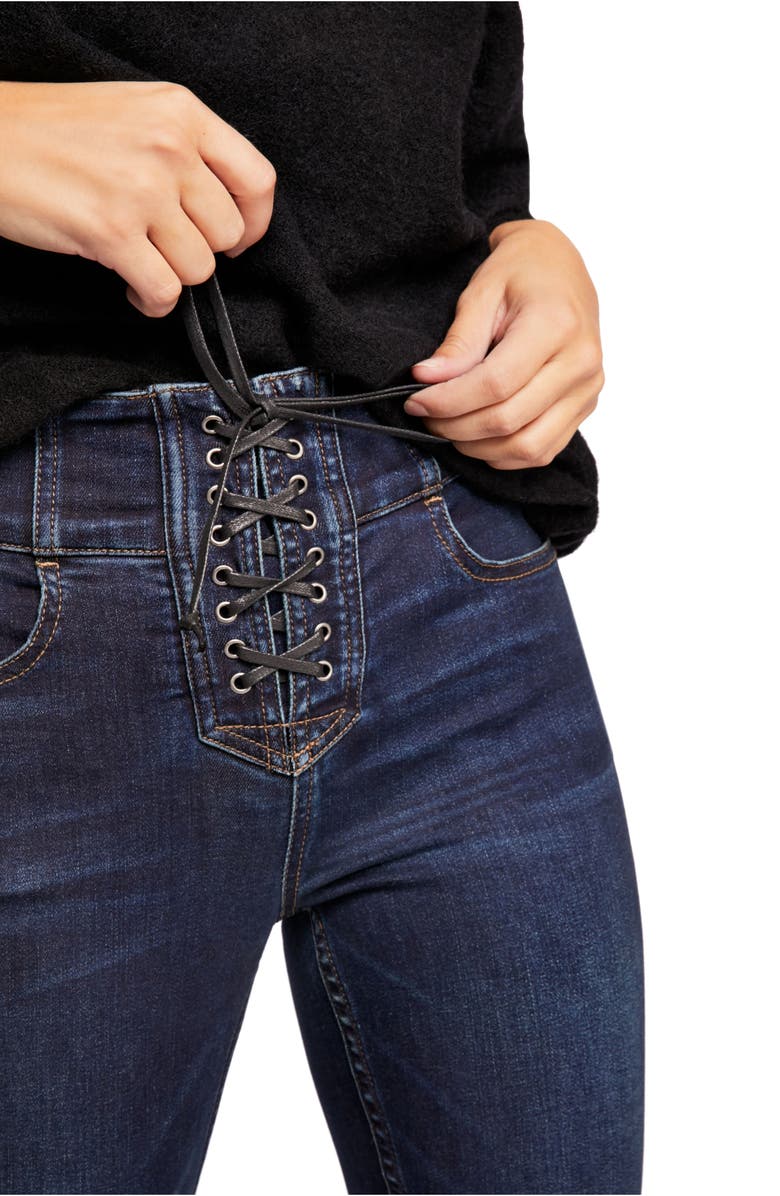 Free People CRVY by Free People Lovers Knot High Waist Skinny Jeans, Alternate, color, 