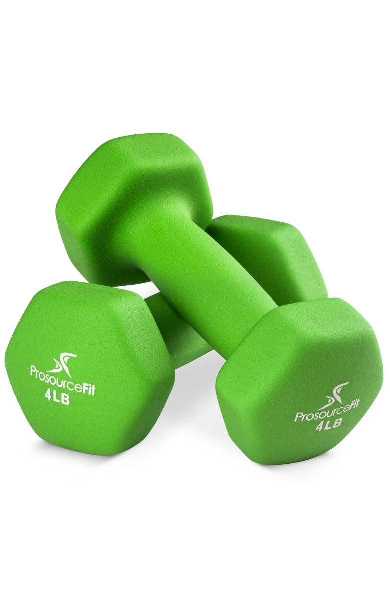 ProsourceFit Neoprene Dumbbells, Pair, Main, color, 4 Lb