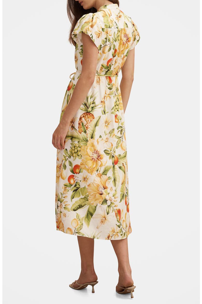 Posie Puff Sleeve Midi Dress, Alternate, color, DOMENICA FLORAL