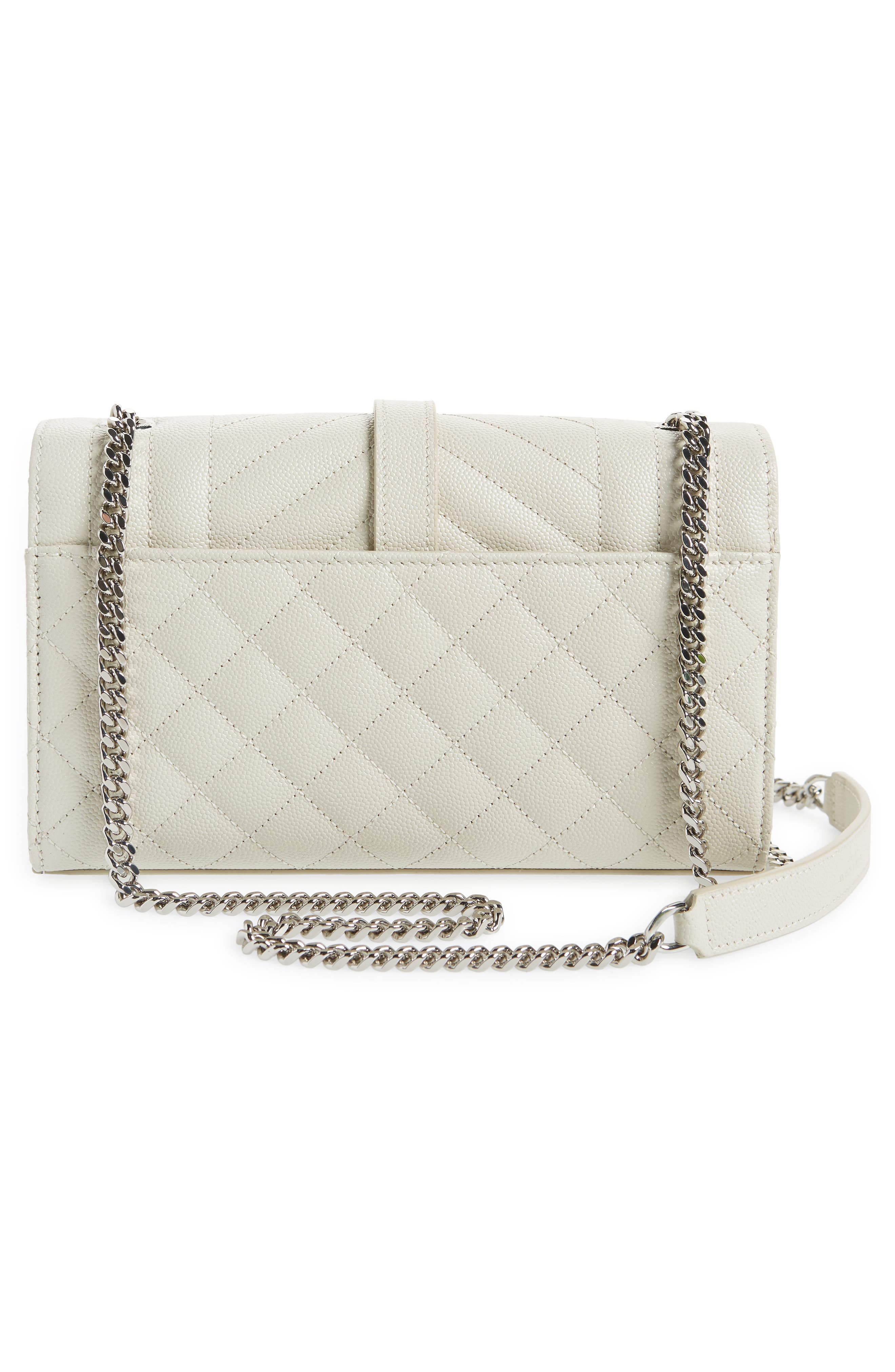 Small Envelope Calfskin Leather Shoulder Bag, Alternate, color, CREAM