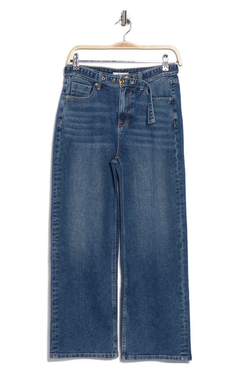 Vigoss Belted Wide Leg Jeans, Alternate, color, Dark Wash
