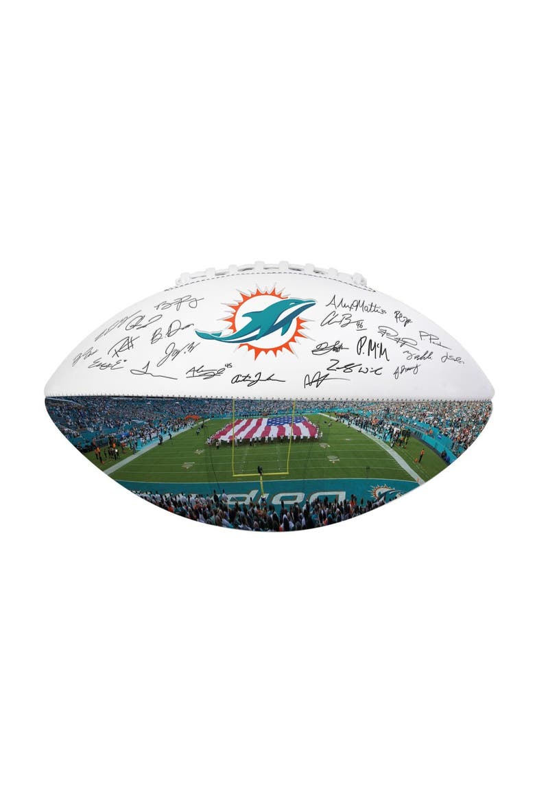 Miami Dolphins 2025 Autograph Signature Football, Main, color, Aqua