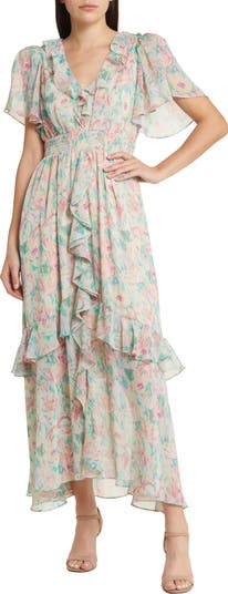 floral dress midi Anabelle Halter Neck Midi Dress