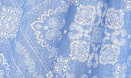 Flying Tomato Bandana Print Tiered Maxi Dress In Slate Blue