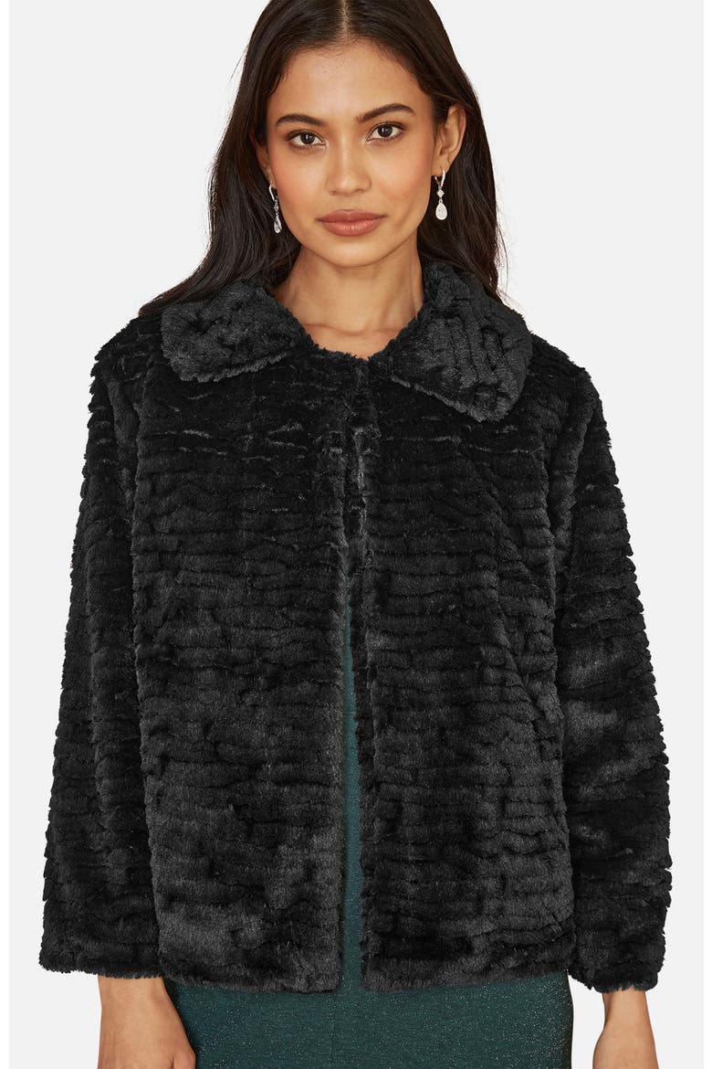 Faux Fur Short Jacket, Main, color, Black