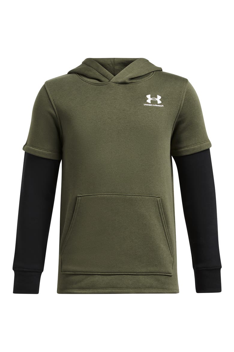 Kids' Icon Fleece Hoodie, Main, color, MARINE OD GREEN