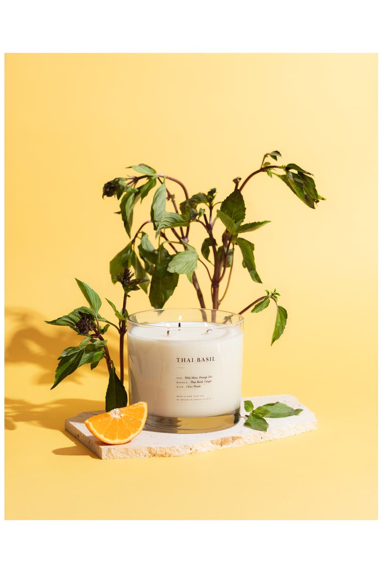Thai Basil 3-Wick Candle, Alternate, color, THAI BASIL