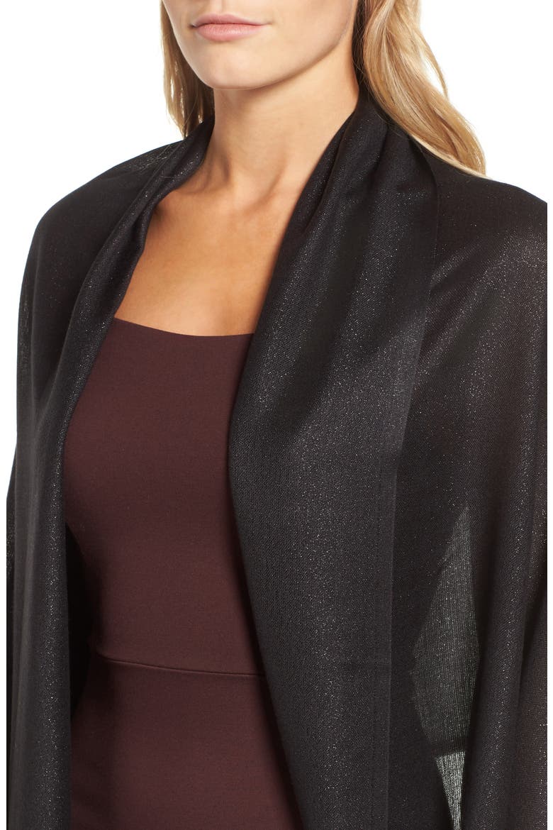 Metallic Lightweight Wrap, Alternate, color, BLACK