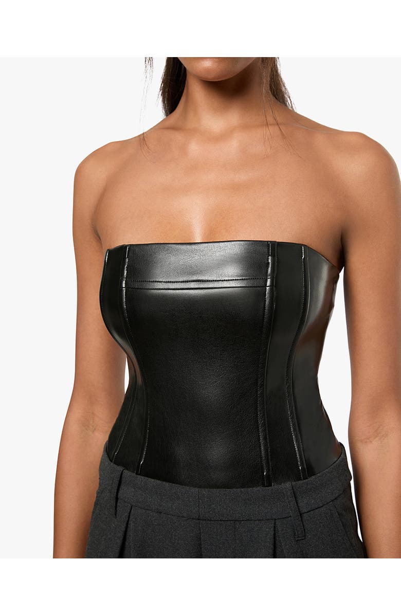 WeWoreWhat Corset Wide Leg Jumpsuit, Alternate, color, Black