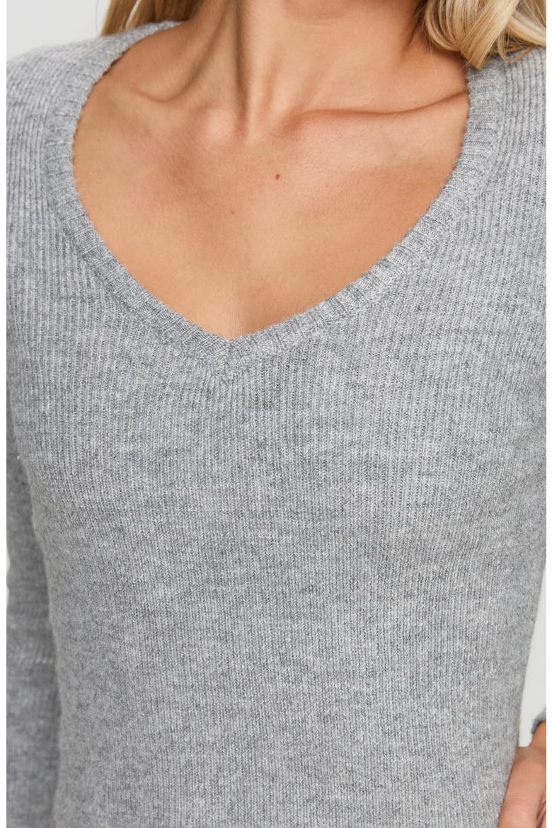Elayna V-Neck Crop Sweater, Alternate, color, GREY MARLE