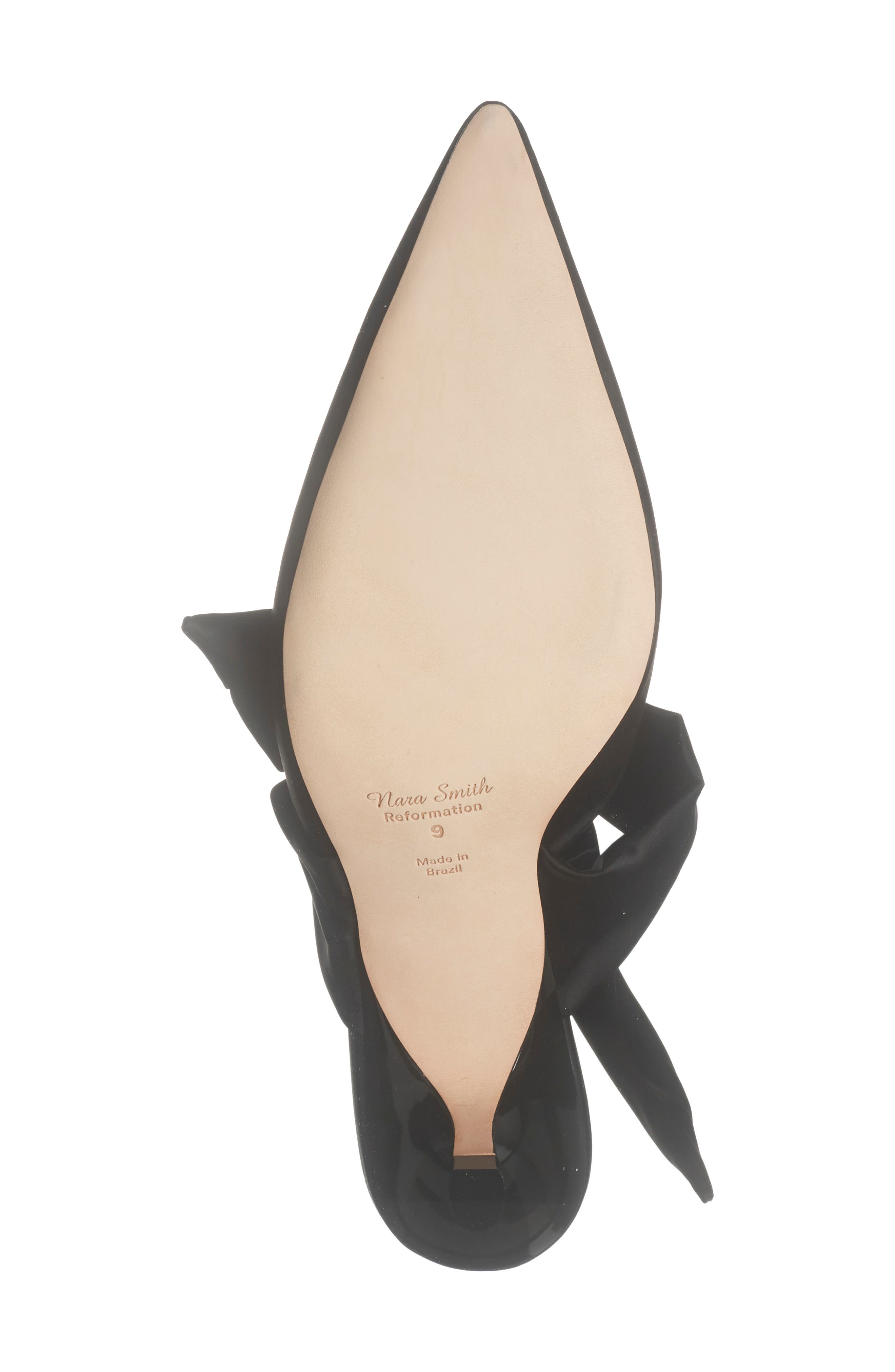Milk Glass Pointed Toe Mule, Alternate, color, BLACK SATIN
