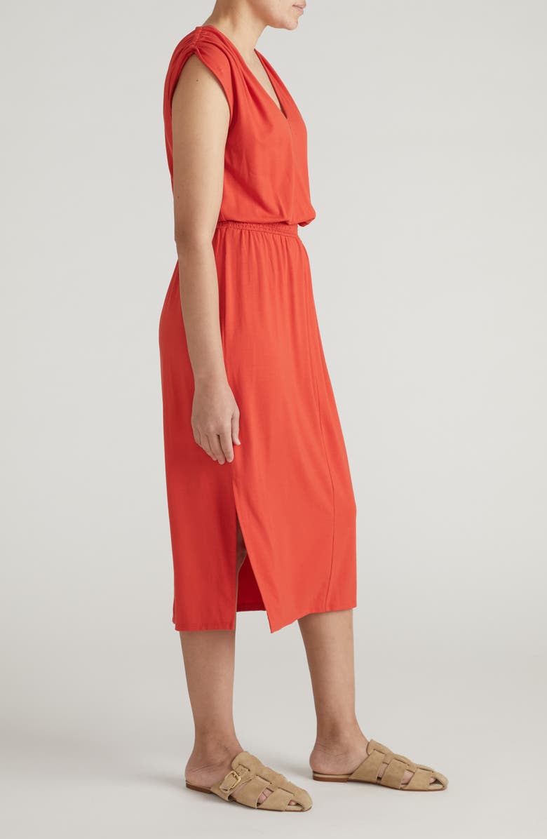 Universal Standard Tish Divine Jersey Midi Dress, Alternate, color, Shoreline Sunset Red