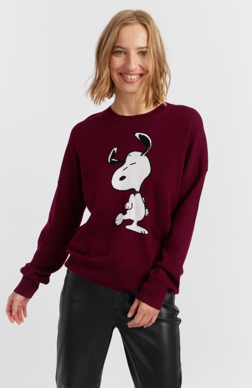 Chinti & Parker Wool-cashmere Dancing Snoopy Sweater In Red