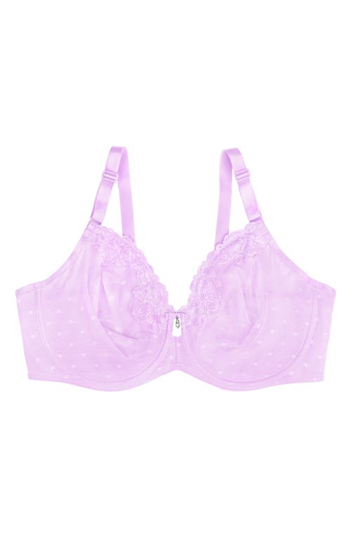 Shop Curvy Couture Sheer Whisper Full Coverage Unlined Underwire Bra In Stellar Orchid
