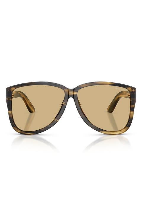 61mm Oversize Pilot Sunglasses