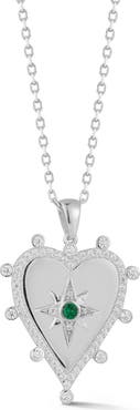 CHLOE AND MADISON Cubic Zirconia Heart Pendant Necklace