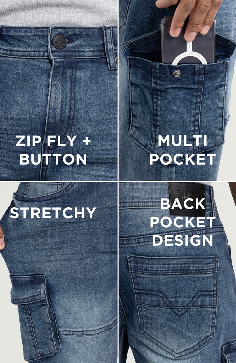 XRAY Denim Cargo Shorts, Alternate, color, Medium Wash