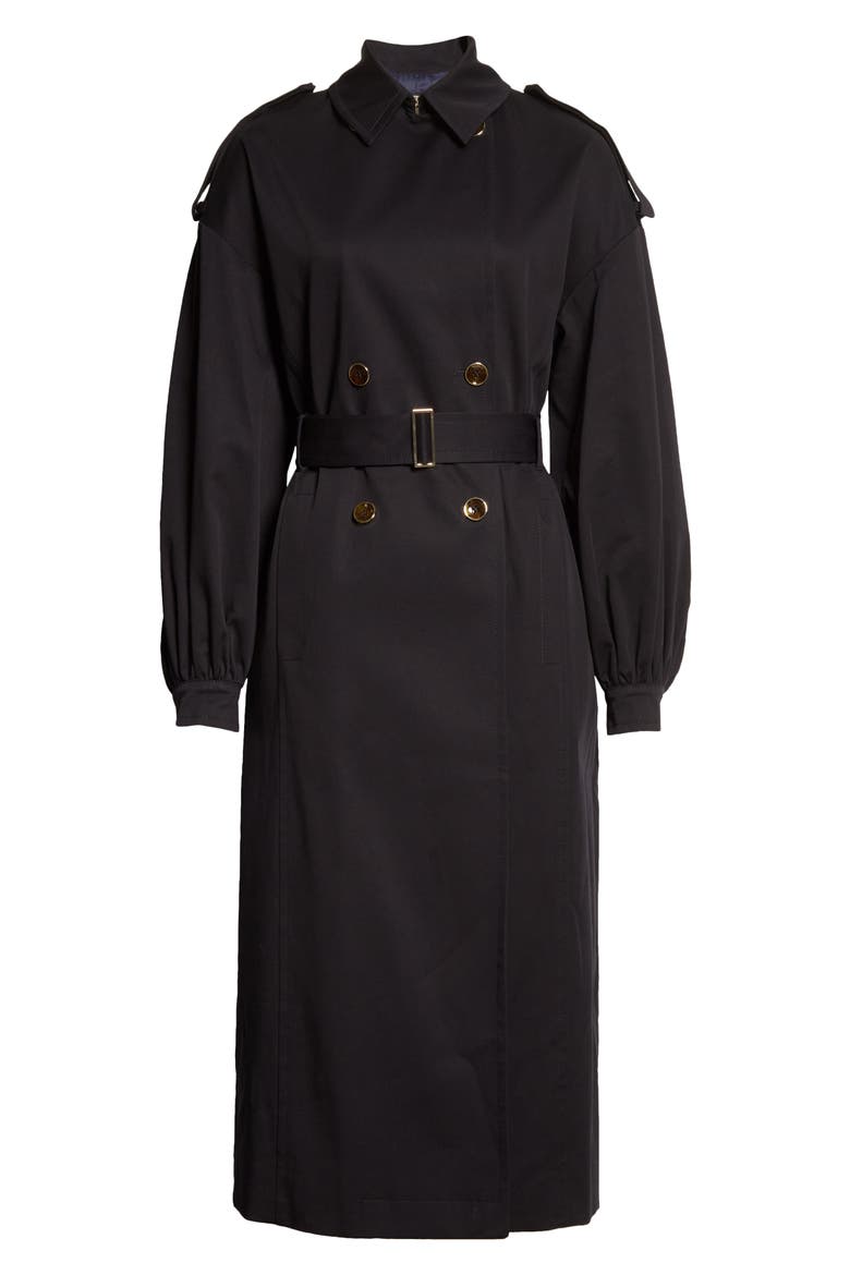 Safelin Stretch Cotton Trench Coat, Alternate, color, DARK BLUE
