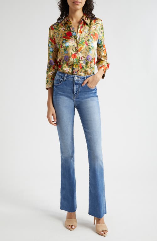 L Agence L'agence Dani Floral Print Silk Button-up Shirt