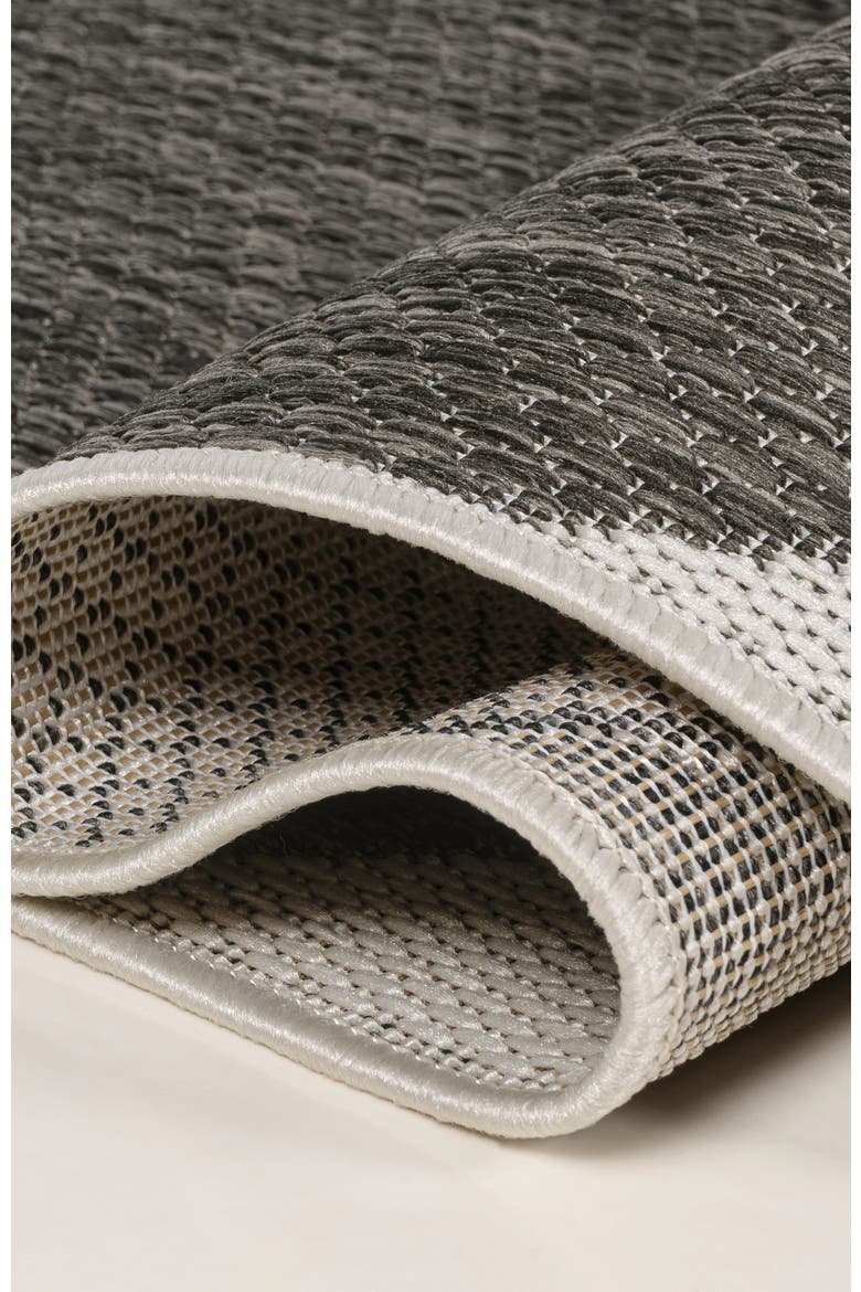 Rayna Modern Geometric Organic Shapes Indoor/Outdoor Area Rug, Alternate, color, Black/Cream