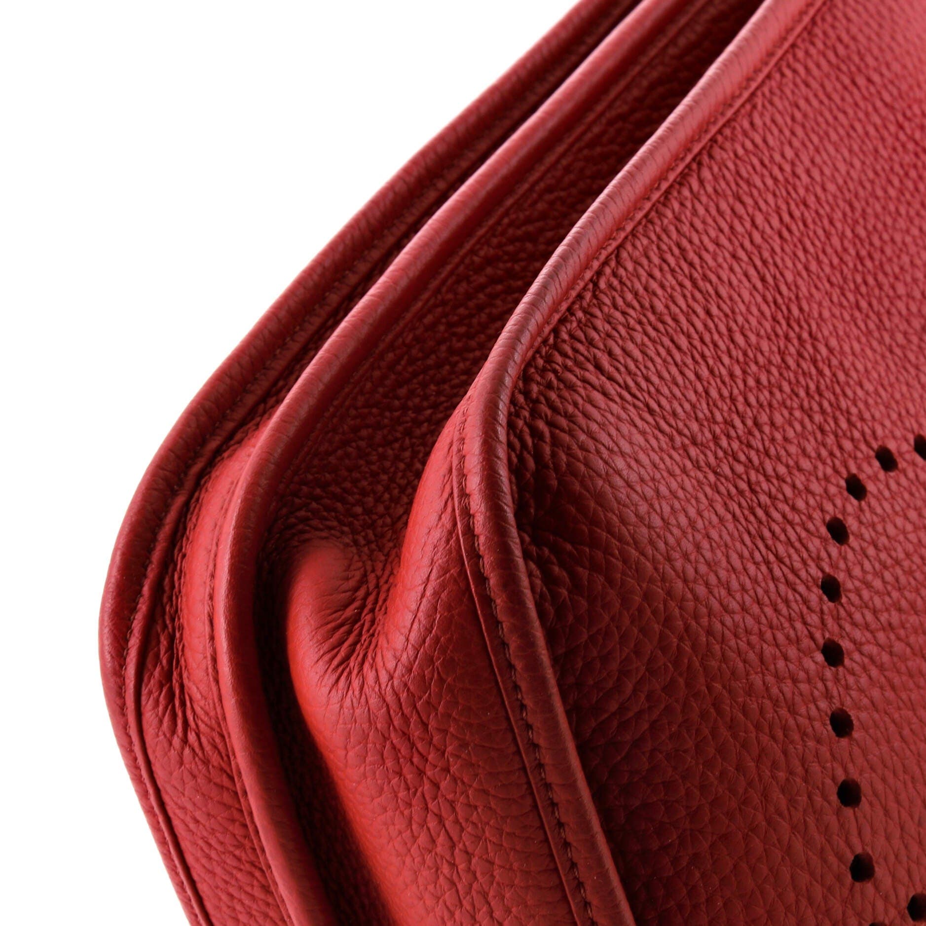 Pre-Owned Hermes Evelyne Bag Gen III Clemence PM, Alternate, color, Rouge Garance