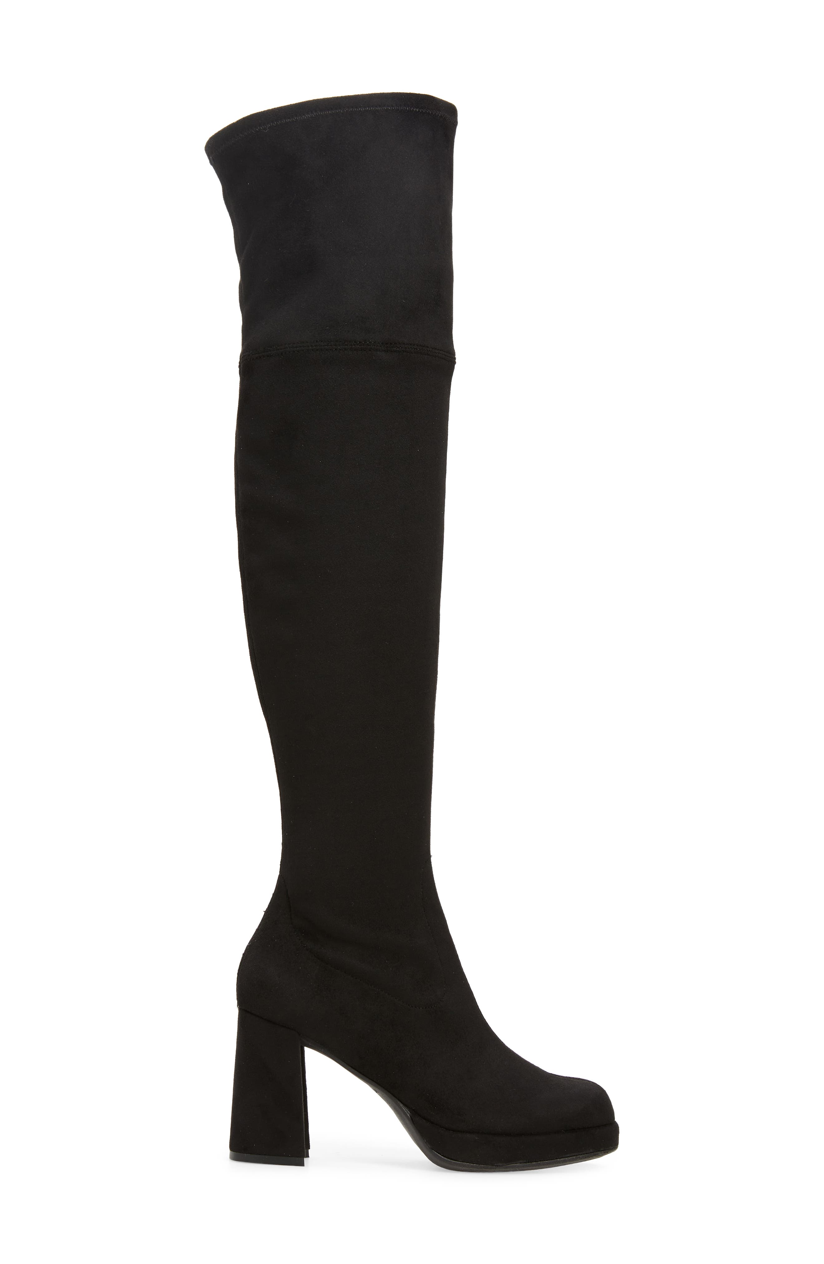 5924 Over the Knee Boot, Alternate, color, BLACK SUEDE/ STRETCH COMBO
