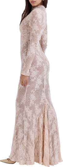 Isoline Lace Long Sleeve Gown