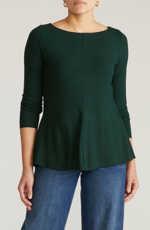 Cassandra Long Sleeve Jersey Top (Regular & Plus)