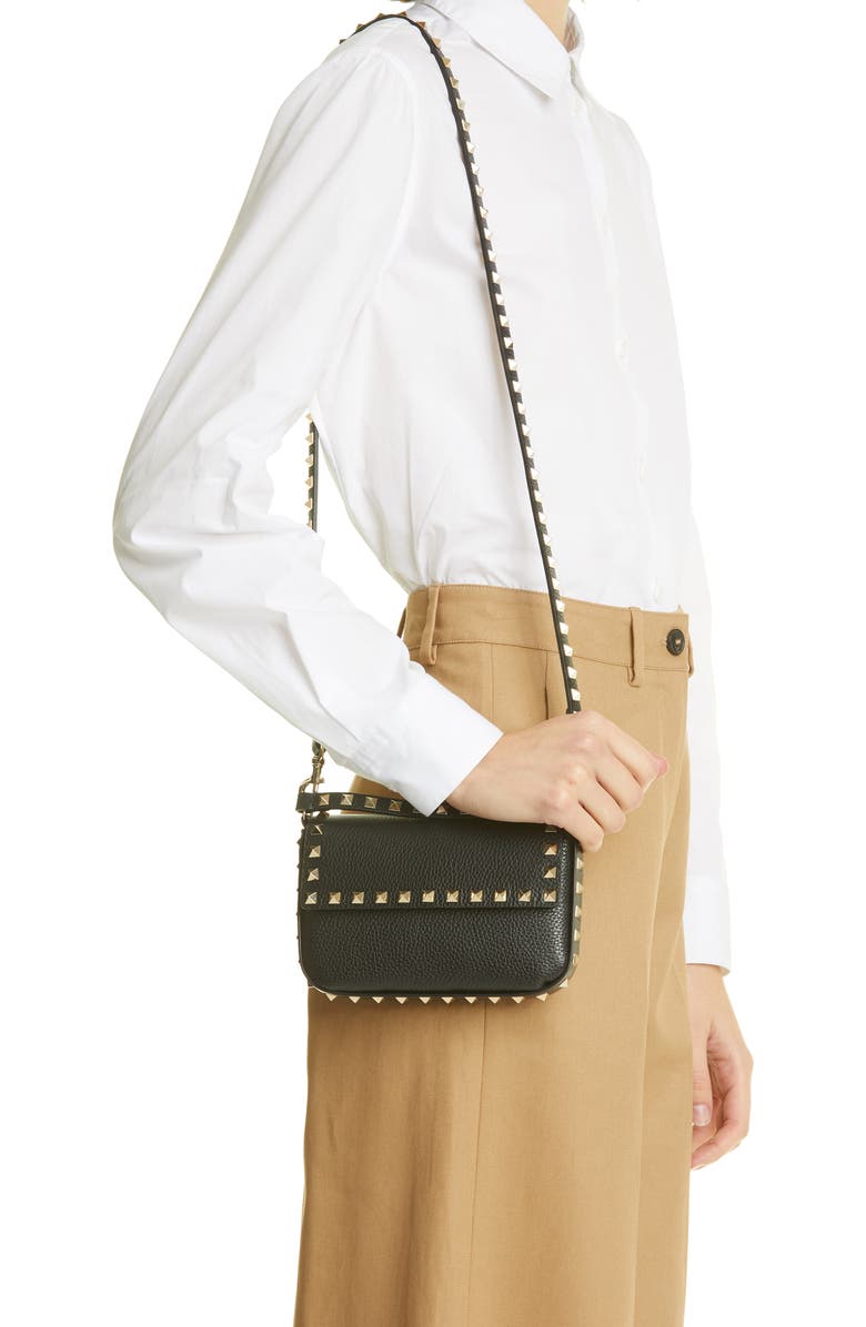 Valentino Garavani Rockstud Leather Shoulder Bag, Alternate, color,