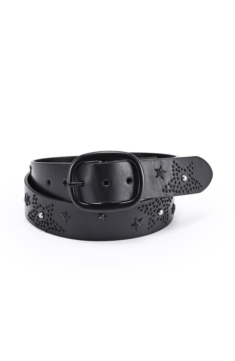 OLD TREND Glory Genuine Leather Star Studded Heritage Belt, Main, color, Black
