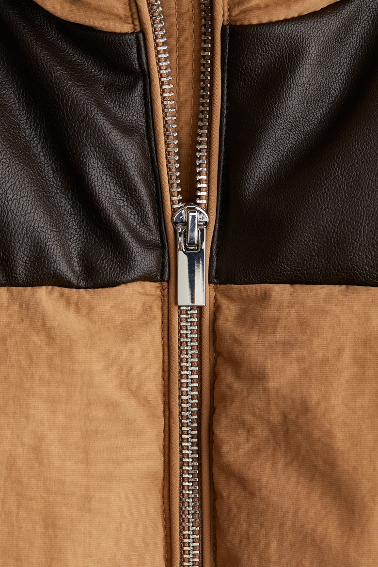 Puffer Gilet, Alternate, color, Beige/color block