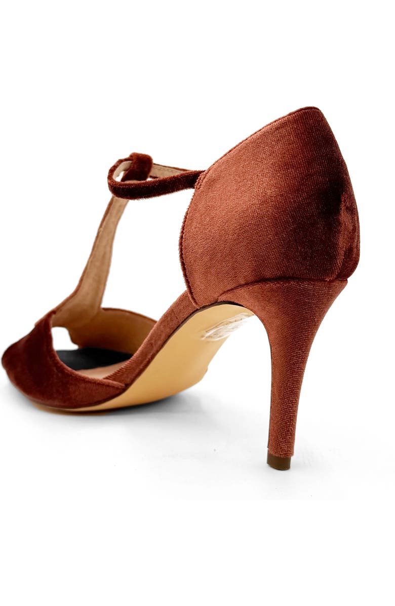 CHELSEA CREW Blondie T-Strap Sandal, Alternate, color, Rust Velvet