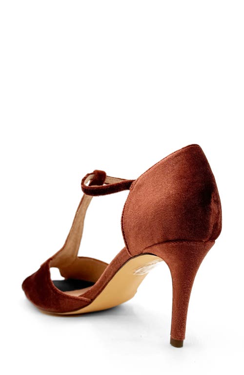 Chelsea Crew Blondie T-strap Sandal In Rust Velvet