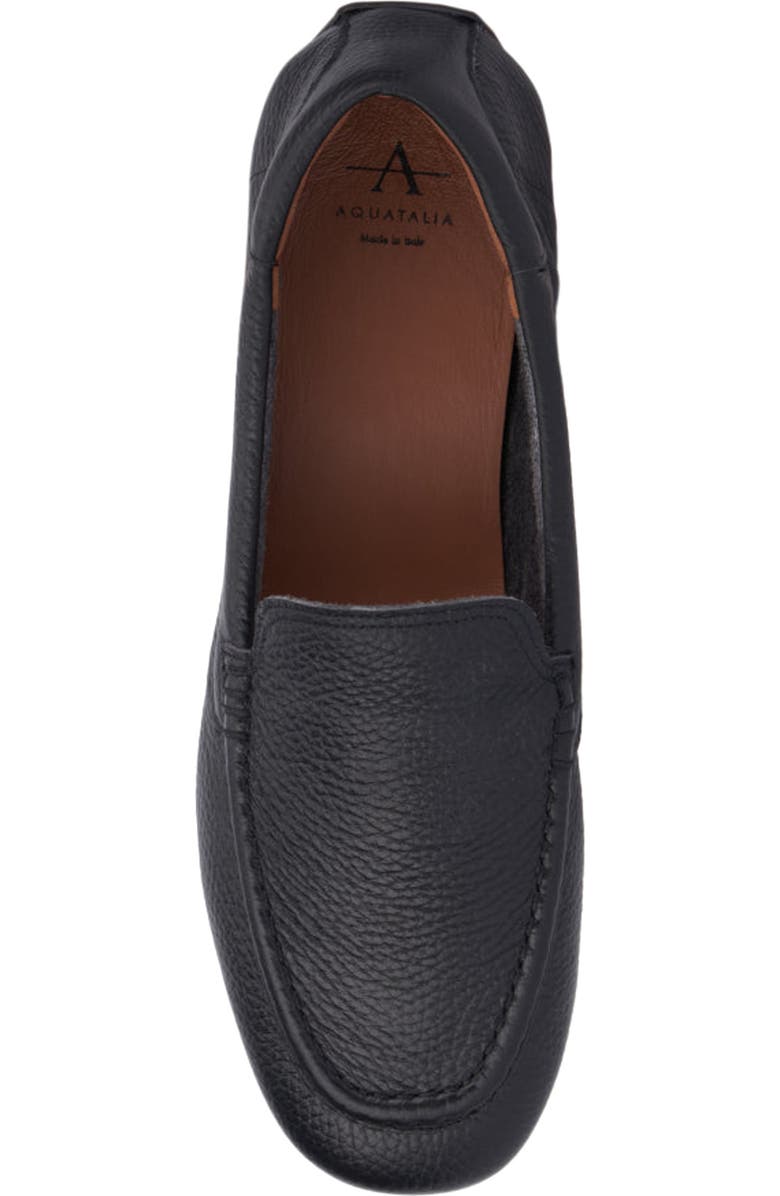Aquatalia Qaitlin Moc Toe Weatherproof Slip-On Shoe, Alternate, color, Black/ Black