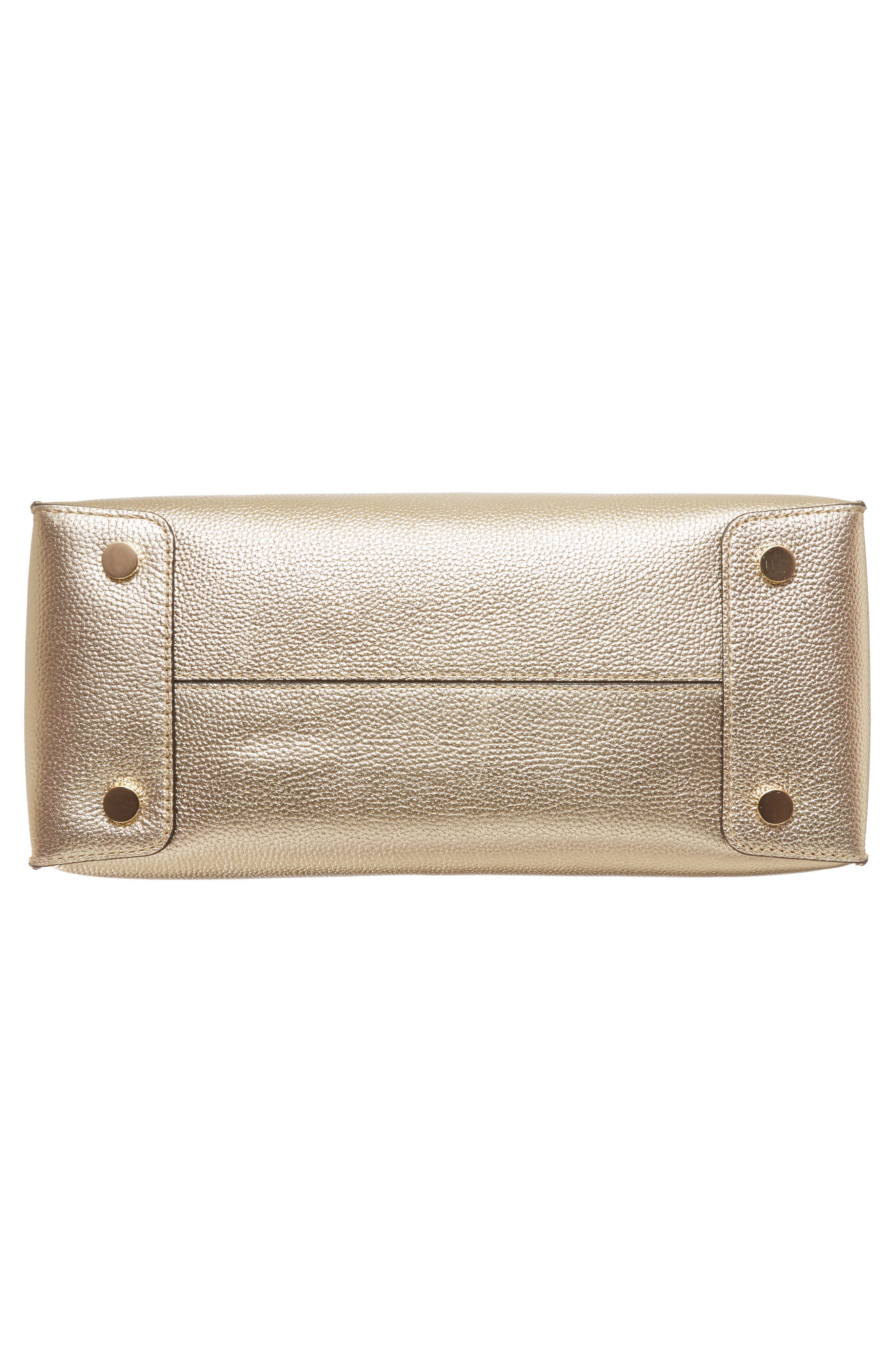 Large Mercer Metallic Leather Tote, Alternate, color, PALE GOLD/ GUNMETAL