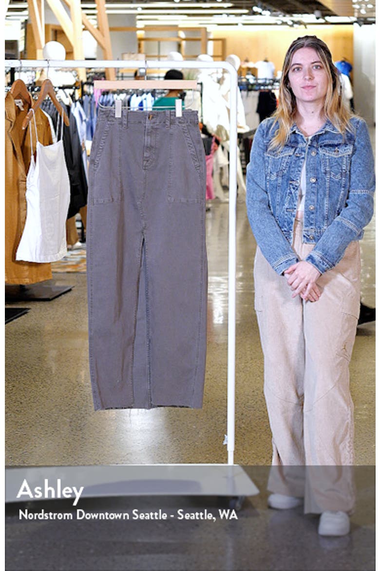 The Sadie High Waist Utility Denim Maxi Skirt video