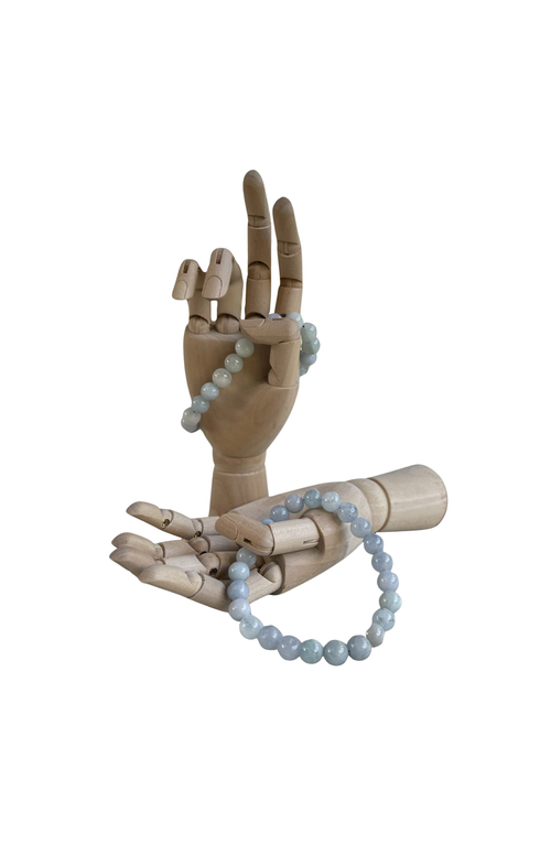 Humanist Beauty Crystal Healing Beaded Bracelet In Aquamarine
