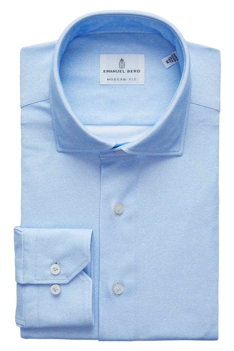 4Flex Stretch Modern Fit Light Blue Knit Dress Shirt, Alternate, color, LIGHT BLUE PASTEL