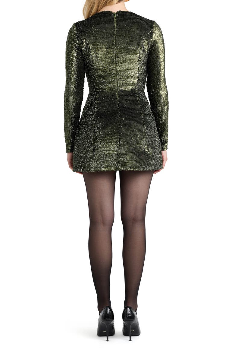 Eida Long Sleeve Hourglass Minidress, Alternate, color, KHAKI