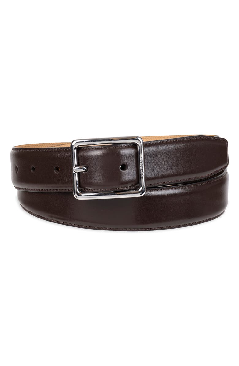 Cole Haan Center Bar Leather Belt, Main, color, Brown